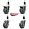 Service Caster 4'' Gray Poly Swivel 1-3/8'' Expanding Stem Caster Set 2 Total Lock Brakes, 4PK SCC-EXTTL20S414-PPUB-2-S-2-138 - alternate 2